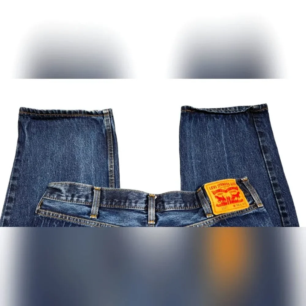 Levi's‎ Jeans Men's 550 Relaxed Fit Straight Leg Blue Rinse Denim Mid Rise 38 32